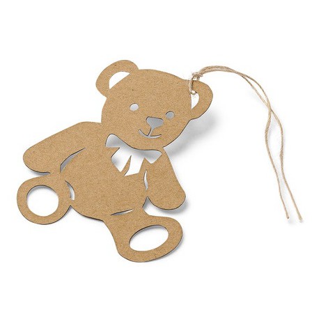 20 Etiquettes kraft ourson