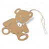 20 Etiquettes kraft ourson