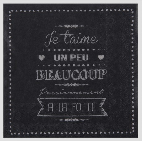 20 Serviettes Je t'aime