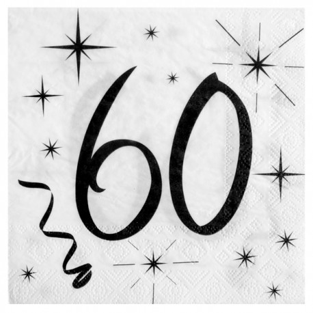 20 Serviettes 60 ans