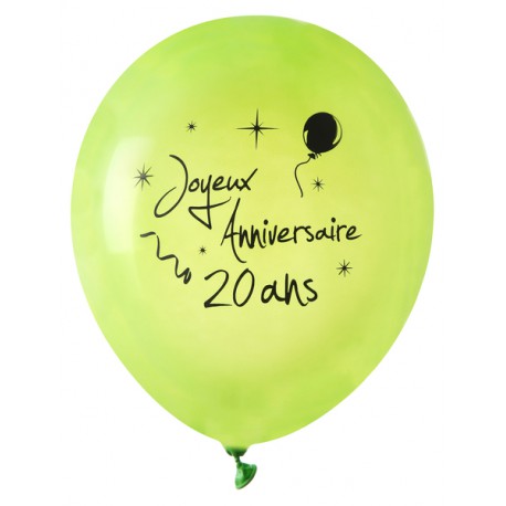8 Ballons Joyeux Anniversaire 20 ans