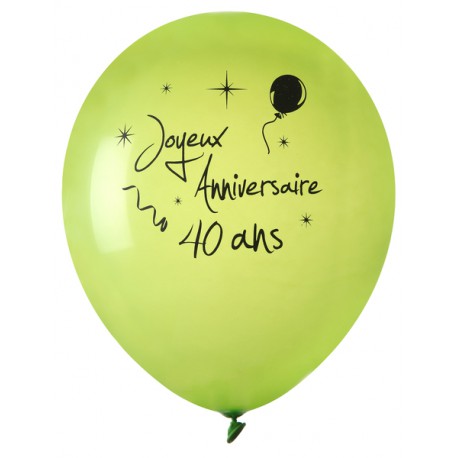 8 Ballons Joyeux Anniversaire 40 ans - Fête la déco
