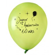 8 Ballons Joyeux Anniversaire 60 ans