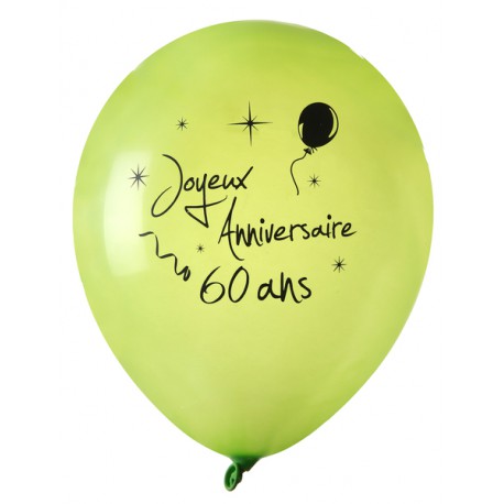 8 Ballons Joyeux Anniversaire 60 ans - Fête la déco
