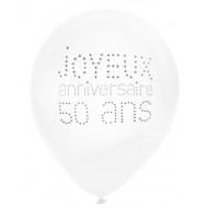 8 Ballons Joyeux Anniversaire 50 ans