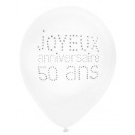 8 Ballons Joyeux Anniversaire 50 ans