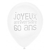 8 Ballons Joyeux Anniversaire 60 ans
