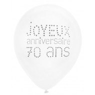 8 Ballons Joyeux Anniversaire 70 ans