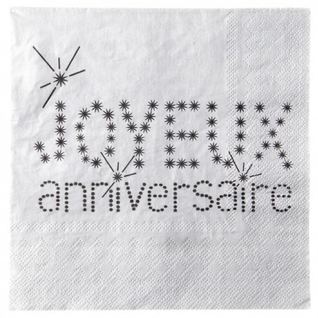 20 Serviettes Anniversaire