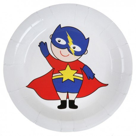 10 Assiettes Super Héros boy