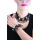 Bijoux tête de mort avec dentelle - Collier et bracelet