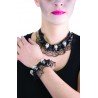 Bijoux tête de mort avec dentelle - Collier et bracelet