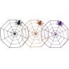 Toile d'araignée à paillettes + araignée - 3 assorties