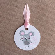 12 Etiquettes Souris salut