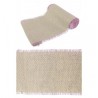 CHEMIN DE TABLE JUTE  NATUREL/ROSE