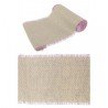 CHEMIN DE TABLE JUTE  NATUREL/ROSE