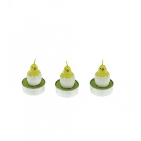 SET 3 BOUGIES POUSSIN DANS OEUF