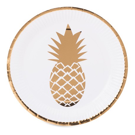 Assiette Ananas Or