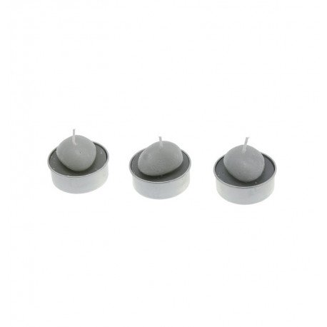 bougies Galets x 3 Gris