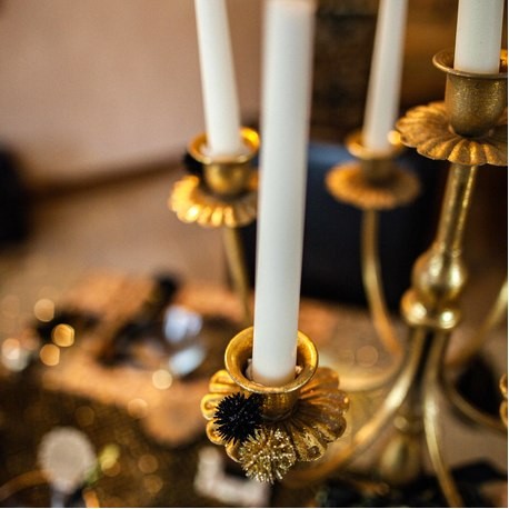 Mini Boules A Pics Paillettes Or Diam 2.5*13 cm Sur Tige