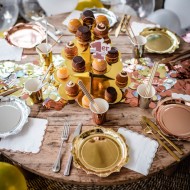 Serviettes Blanc Et Liseré Rose Gold 3 Plis 33x33cm x 16