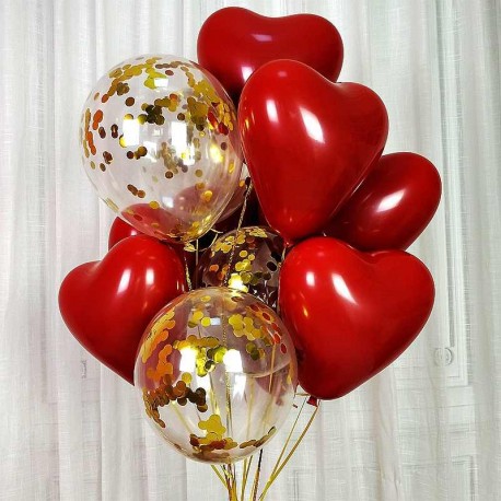 Ballons Coeur Rouge X 10