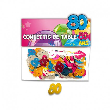 Confettis de Table 80ans Multicolore