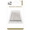 10 Bougies Argent avec Bobèches