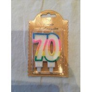 Bougie Chiffre 70 avec Paillettes