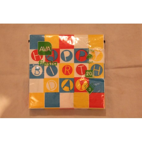 Serviette Papier Happy Birthday Red