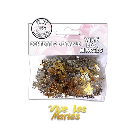 Confettis de Table Vive Les Mariés