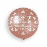 Ballon Géant Vive Les Mariés Rose Gold