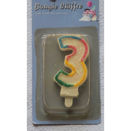 Bougie Chiffre 3