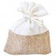4 Pochons Fantaisie en Coton et Jute Ivoire