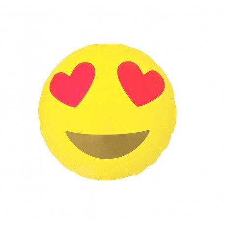Ballon Aluminium Emoji Coeurs