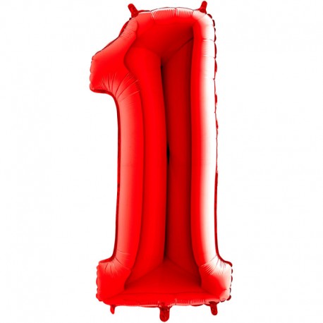 Ballon Chiffre Aluminium Rouge de 1 à 9