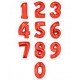 Ballon Chiffre Aluminium Rouge de 1 à 9