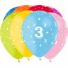 8 Ballons Latex Chiffre 3