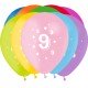 8 Ballons Latex Chiffre 9