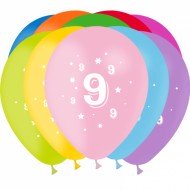 8 Ballons Latex Chiffre 9