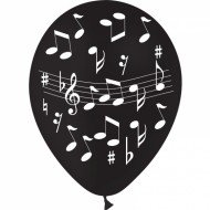 8 Ballons Musique Noir