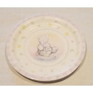 8 Assiettes Plates Carton Bébé Eléphant
