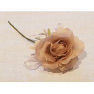 Rose en Tissu Blanche ou Taupe