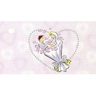 Étiquette à Dragées Couple de Mariés Rose