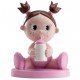 Figurine Petite Fille en Rose avec Biberon