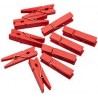 10 Mini Pince à Linge en Bois Rouge