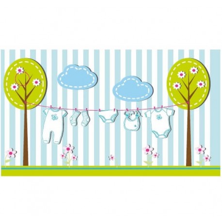 Etiquette Baptême-Naissance Bleu ou Rose