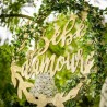 Décoration Géante Bébé d'Amour Or en Bois Paillettés