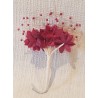 Fleurs en Tissu avec Perle Bordeaux