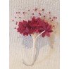 Fleurs en Tissu avec Perle Bordeaux
